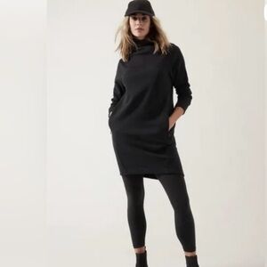 Athleta Cozy Black Mock Neck Dress